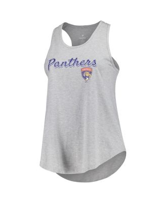 Women's Heather Gray Florida Panthers Plus Size Racerback Tank Top