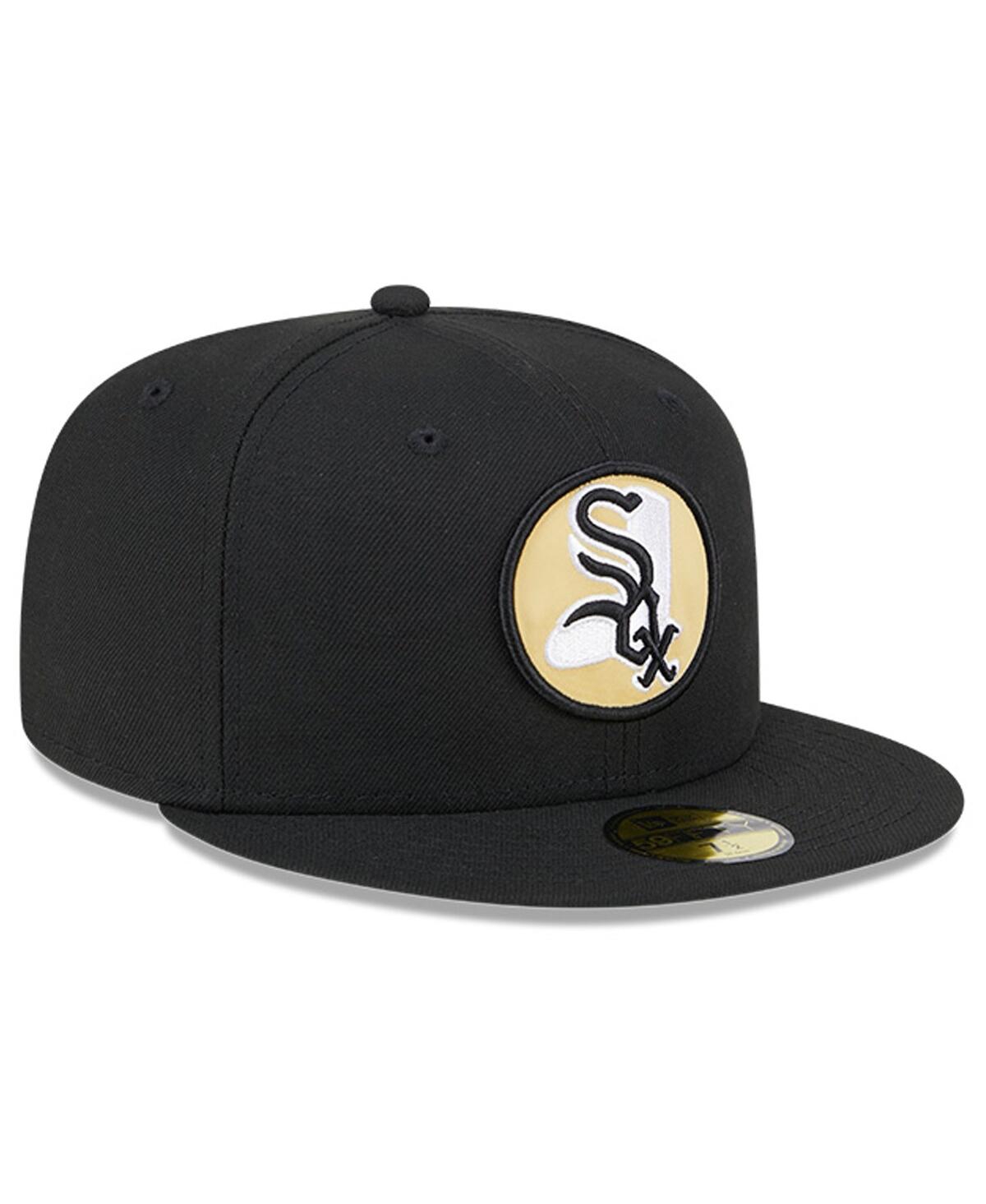 NEW ERA MEN'S BLACK CHICAGO WHITE SOX 59FIFTY DAY TEAM POP FITTED HAT 