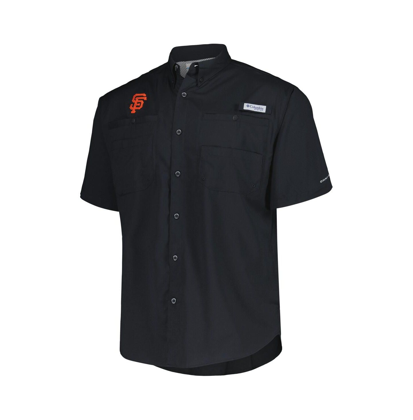 Мужская рубашка Columbia Black San Francisco Giants Tamiami Omni-Shade Button-Down — фото 3