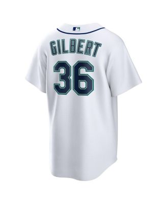 Men's Logan Gilbert White Seattle Mariners Home Replica Jersey