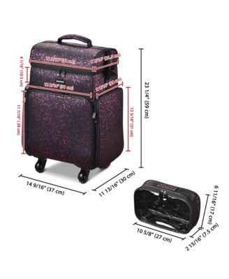 Soft Sided Rolling Makeup Train Case Cosmetic Organizer Crocodile Makeup Case Trolley Makeup Artist Nail Technician