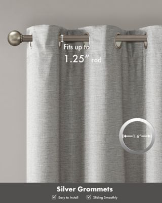 Como Tonal Printed Faux Silk Blackout Curtains for Bedroom, Grommet Top Design Panels Pair for Living Room, Width 42 length 84 inches 2 panels set, Green Window Panel