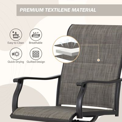 Outdoor 360-degree Swivel Dining Chairs Set of 2, Ergonomic Designed, Breathable, Durable High Back Textilene Chair for Lawn Garden, Backyard, Patio