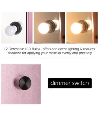 Lighted Hollywood Vanity Mirror 12pcs Dimmable LED Tabletop Wall Mount Makeup