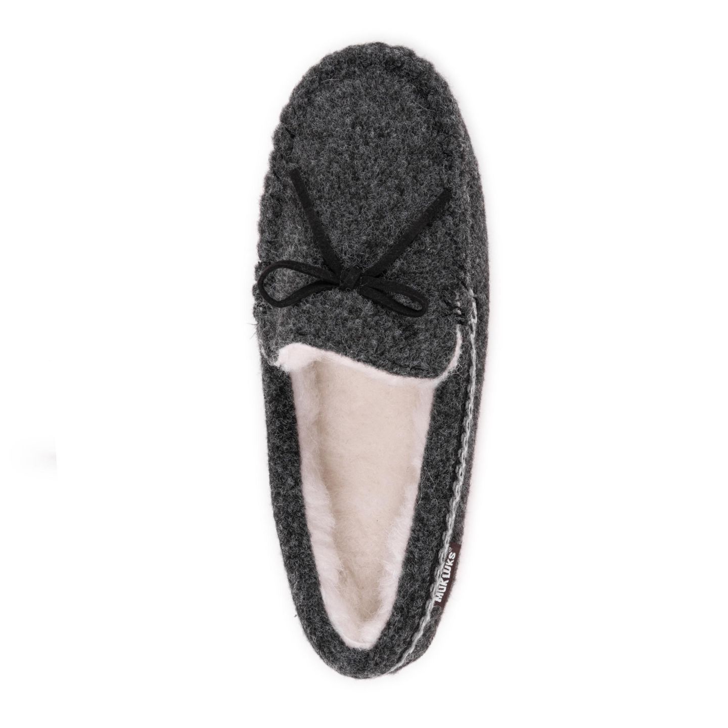 Мужские тапочки MUK LUKS Ethan Moccasin Slippers, цвет: Эбеновый меланжевый — фото 6