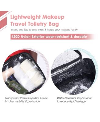 420D Clear Nylon Makeup Travel Toiletry Bag Portable Cosmetic Storage Organizer M