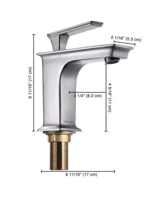 Aquaterior Undermount Sink Cold & Hot Water Simple 1 Hole Bathroom Square Faucet