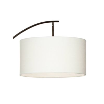Raymond Modern Arc Floor Lamp 69" Tall Bronze Adjustable Boom Arm Off White Linen Drum Shade for Living Room Reading Bedroom Home