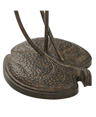 Rustic Farmhouse Sculptural Floor Lamp 68 1/4" Tall Bronze Gold 3-Light Amber Glass Intertwined Lily Flower Shade for Living Room