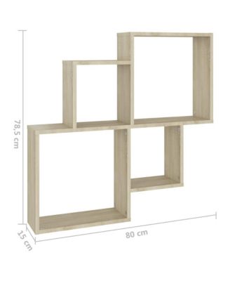 Wall Cube Shelf Sonoma Oak 31.5"x5.9"x30.9" Engineered Wood