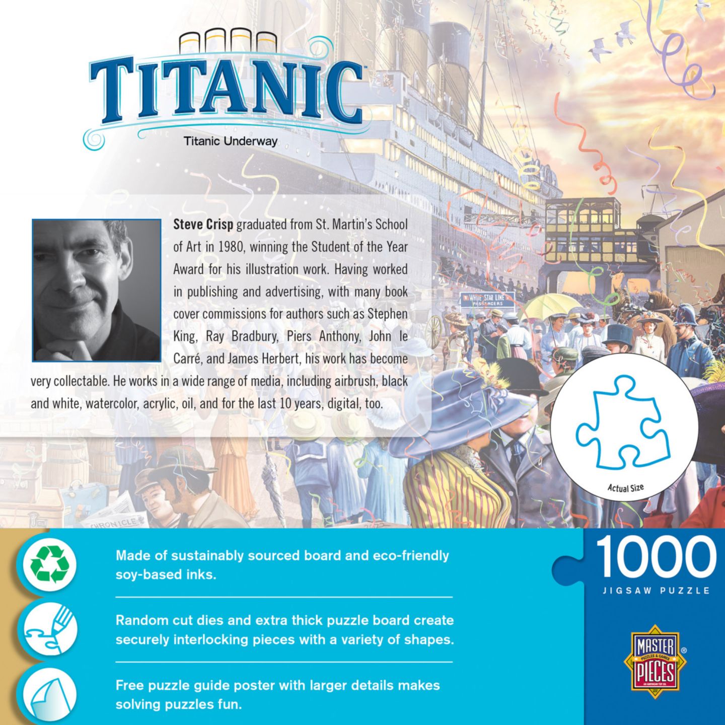 Детский пазл MasterPieces Puzzles Titanic - Underway 1000 Piece Puzzle, от 14 лет, цвет: Разноцветный — фото 2