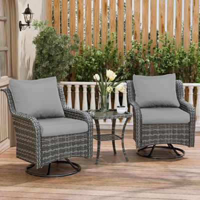 Outdoor Chair Cushions Set of 2, 21"x21", Water Resistant Outdoor Deep Seat Cushions with Handle & Adjustable Straps.
