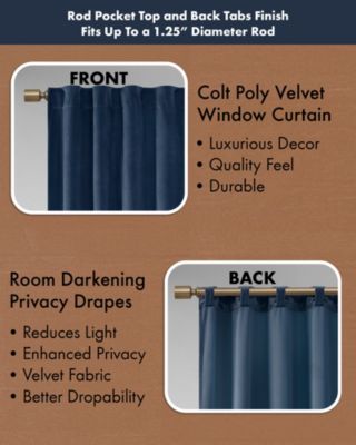Colt Room Darkening Velvet Thermal Insulated Curtain Panel Pair