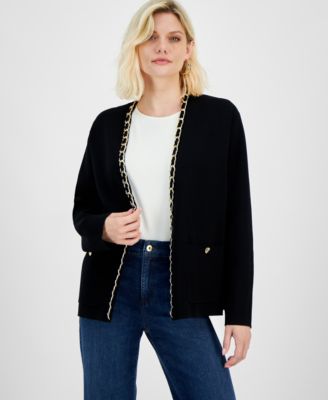 Macy's black cardigan best sale