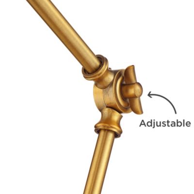 Wray Modern Desk Lamp 26 3/4" High with USB Charging Port Warm Brass Gold Metal Adjustable Arm Head for Bedroom Living Room House Bedside Nightstand Home Office Reading Family - 360 Lighting