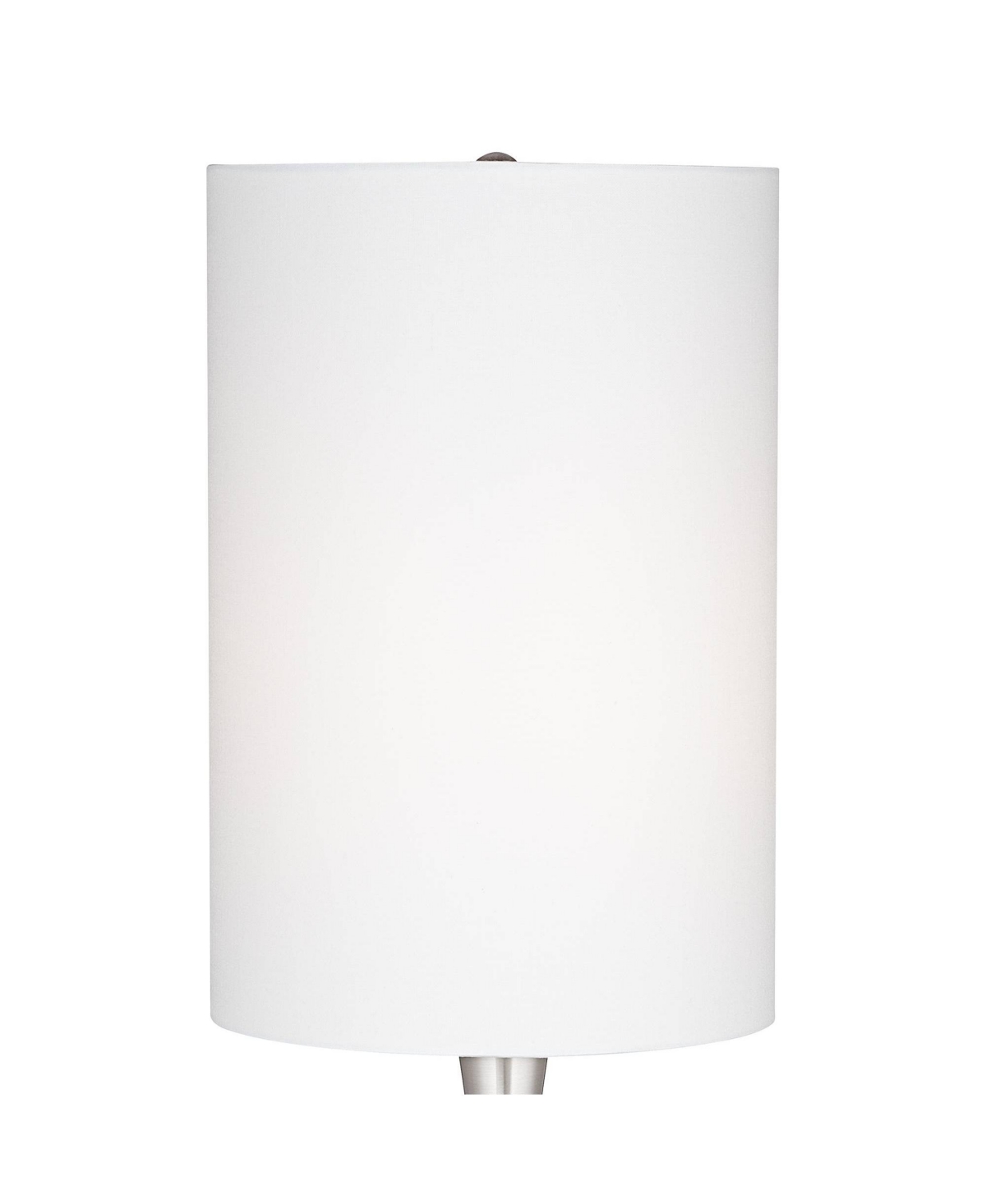 360 Lighting Modern Industrial Droplet-Shaped Table Lamp High Brushed NickelMetal White Fabric Cylinder Shade Decor for Living Room Bedr