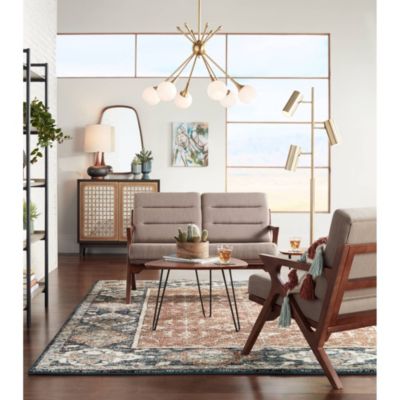 Andi Mid Century Modern Table Lamp 24.5" High Hammered Bronze Ceramic Wood Off White Tall Drum Shade for Living Room Bedroom House Bedside Nightstand Home Office (Color May Vary)