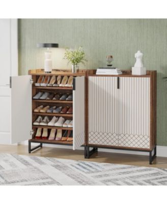 25-Pair 5-Tier Shoe Cabinet with Doors and Freestanding Storage Organizer for Bedroom, Hallway, Living Room