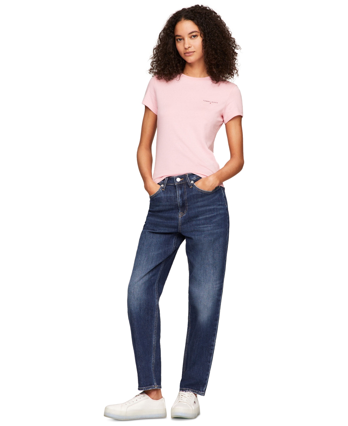 Tommy Jeans Women's Cotton Slim-Fit Linear Logo T-Shirt