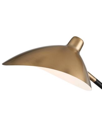 Colborne Modern Mid Century Desk Table Lamp 28" Tall Antique Brass Black with USB Charging Port LED for Bedroom Living Room Bedside Kids