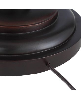 Henson Industrial Floor Lamp 63" Tall Bronze with LED Nightlight Earthy Fabric Drum Shade for Living Room Bedroom Office House Home