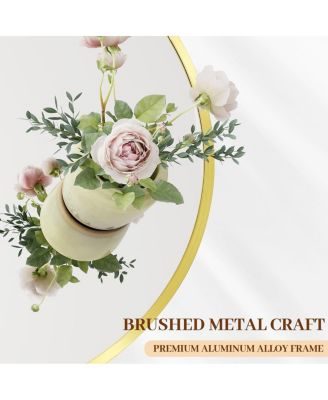 24 Inch Round Wall Mirror with Gold Aluminum Alloy Frame