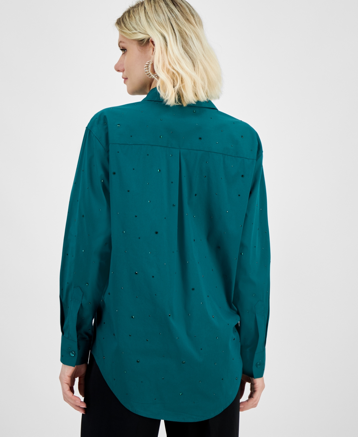 I.n.c. International Concepts Petite Embellished Shirt, Created for Macy's