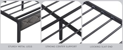 Streamdale Upholstered King Bed with Storage, Charging Station, and LED Lights