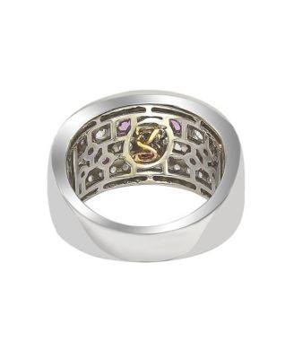 Suzy Levian Sterling Silver Sapphire & Created White Sapphire Multi Set Ring