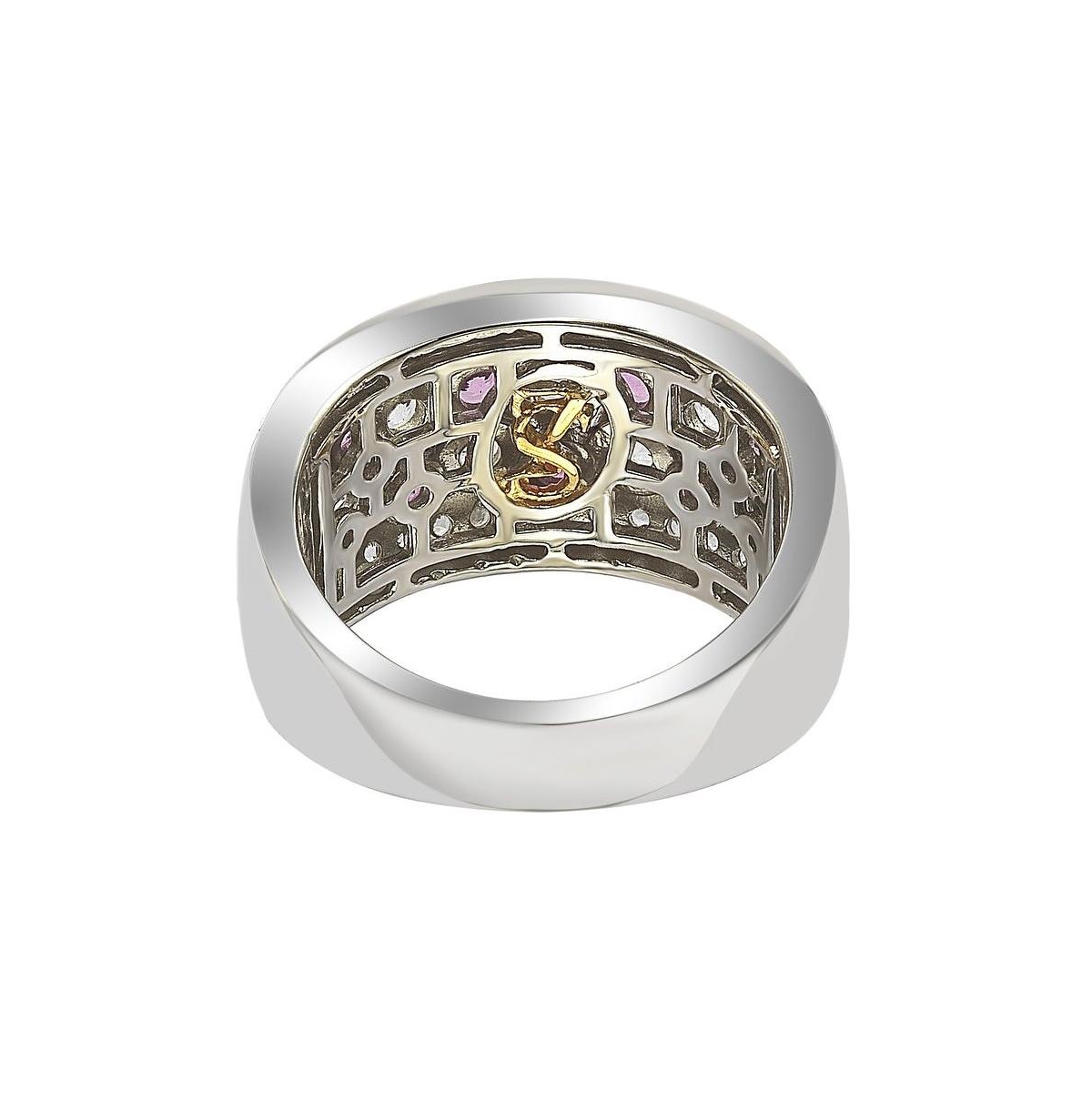 Suzy Levian New YorkSapphire & Lab-Grown White Sapphire Multi Set Ring in Sterling Silver by Suzy Levian - Pink
