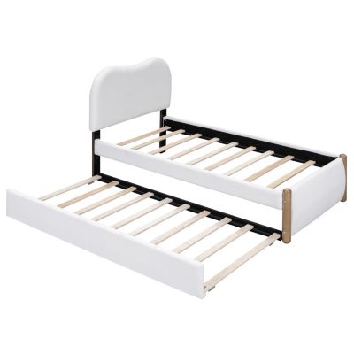 Twin Upholstered Platform Bed with Trundle