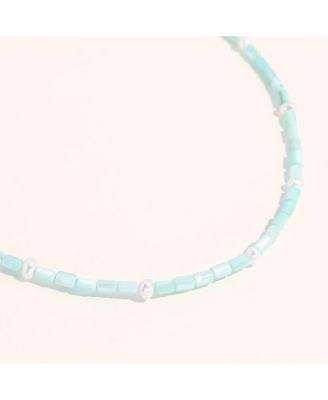 Freshwater Pearl Lusia Choker - Light Green Silver