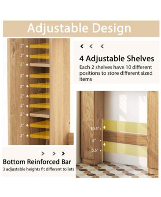 Over The Toilet Storage Cabinet Double Door Bathroom Toilet Storage Organizer