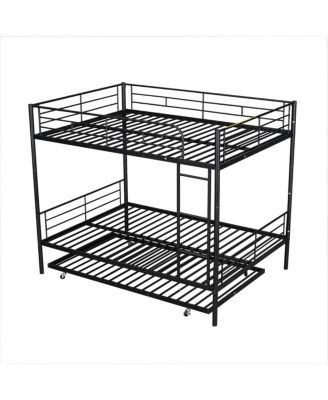  Full Over Full Metal Bunk Bed With Trundle