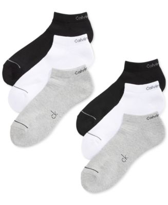Calvin Klein Six-Pack Athletic Stripe Ankle Socks - Macy's