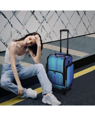 Soft Sided Rolling Makeup Train Case Cosmetic Organizer Trolley Artist