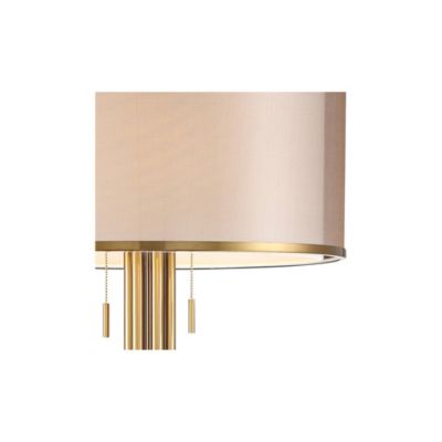 Granview Modern Floor Lamp 70 1/2" Tall Brass Metal Sheer Organza Outer Linen Inner Drum Shade for Living Room Bedroom Office Home