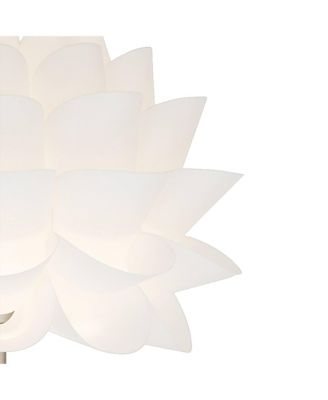 Modern Floor Lamp 63" Tall Brushed Steel White Orb Petal Flower Shade Dimmable for Living Room Reading Bedroom Office