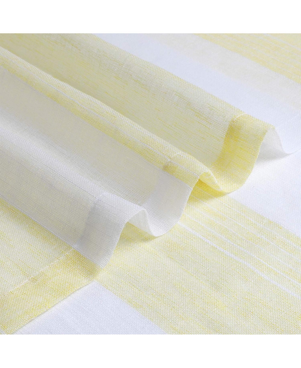 Caromio Yarn-Dyed Vertical Stripe Grommet Voile Sheer Window Curtain Panels, 52