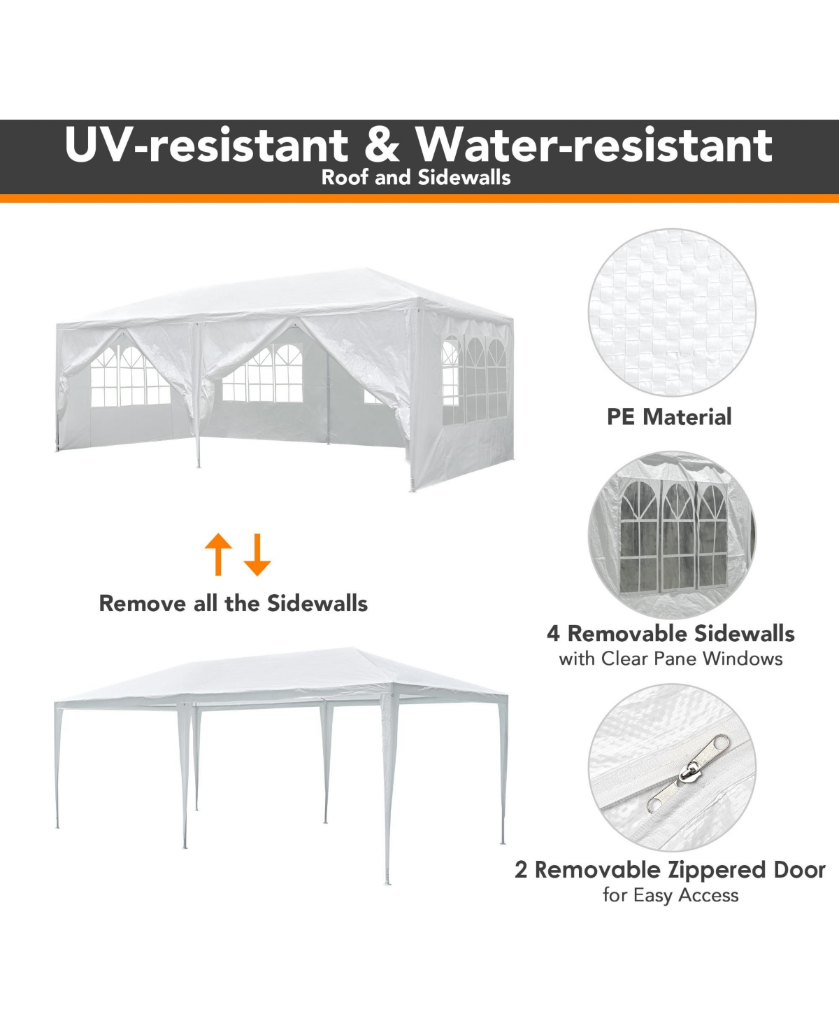 Yescom 10' x 20' Party Wedding Tent Canopy Outdoor Heavy Duty Pavilion Cater Event- White