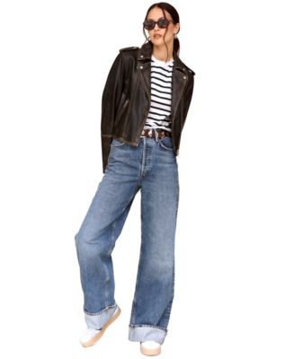 Women's Asymmetric Leather Moto Jacket