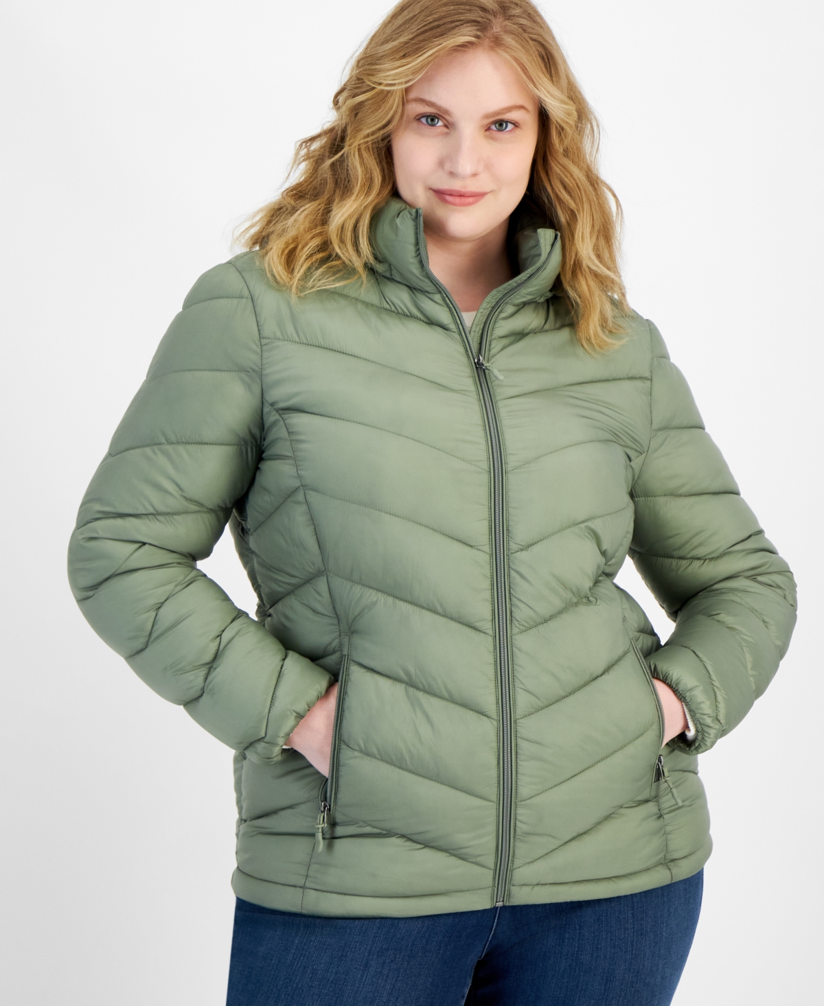 CHARTER CLUB PLUS SIZE PACKABLE HOODED PUFFER COAT, CREATED FOR MACY'S 