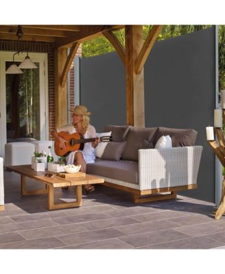 119x71 In Outdoor Retractable Side Awning Folding Privacy Screen Divider Garden