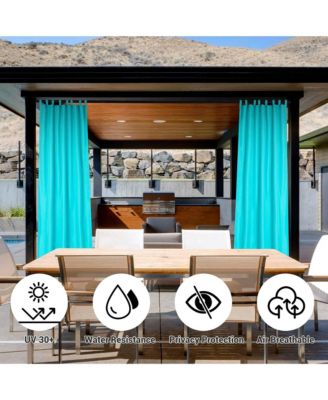 54"x96" Outdoor Privacy Curtain Tab Top Drape UV30+ Pergola Porch Garden 4 Pack