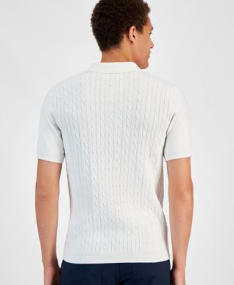 Men's Regular-Fit Sweater-Knit Polo Shirt, Created for Macy's 