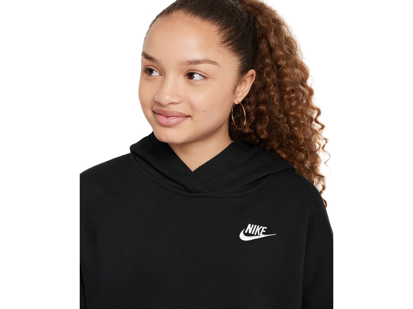 Худи Nike Sportswear Club Fleece Oversized-Fit для девочек, цвет: Чёрный — фото 2