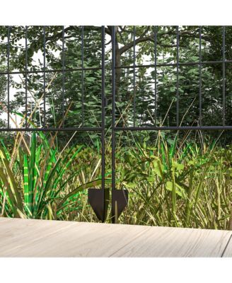 4-Panel Decorative Garden Fence with Interlocking Design