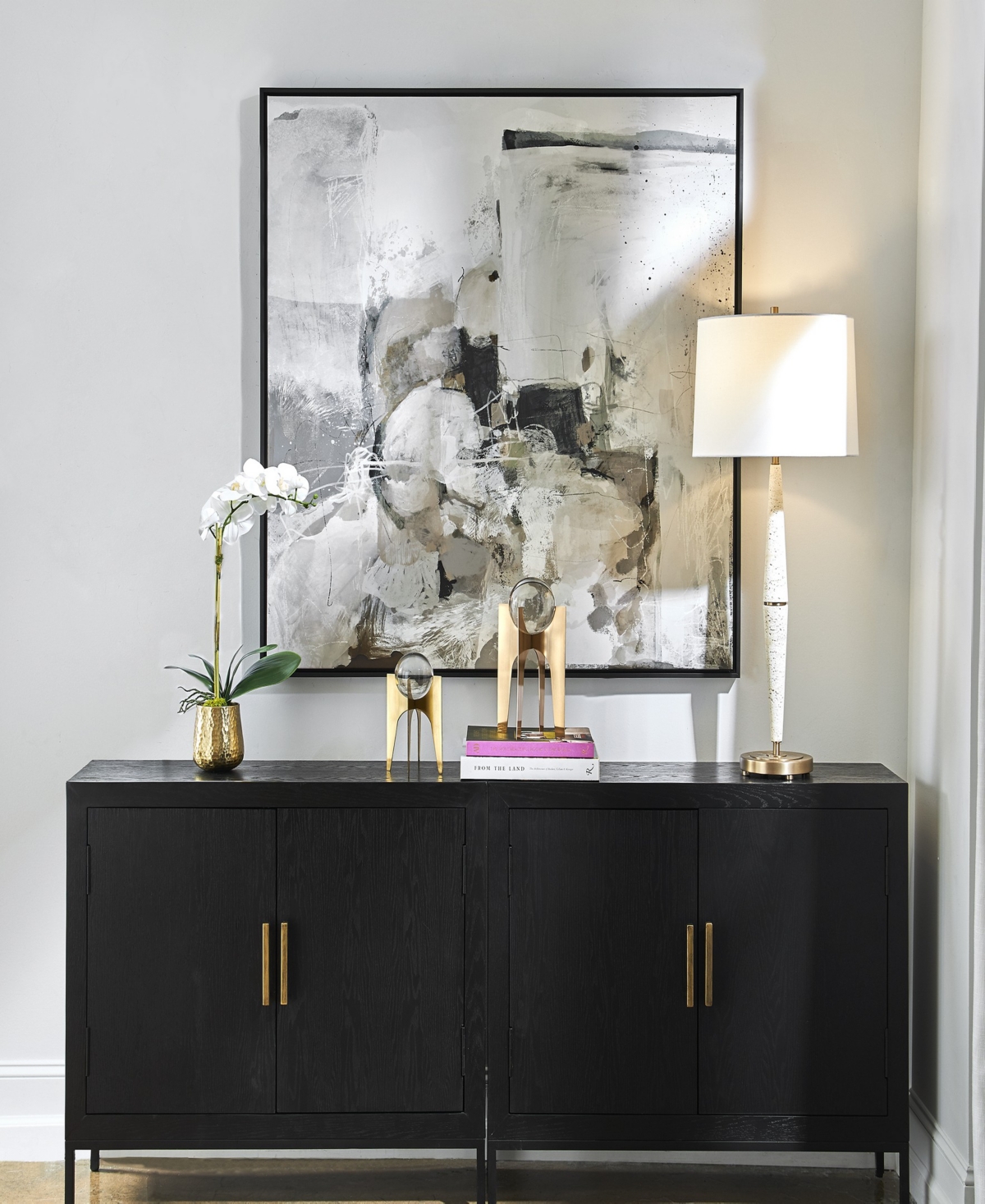 Uttermost Solace Framed Canvas In Gray