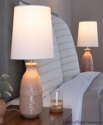 Claudia 20" Contemporary Ceramic Accent-Set of 2 Lamp