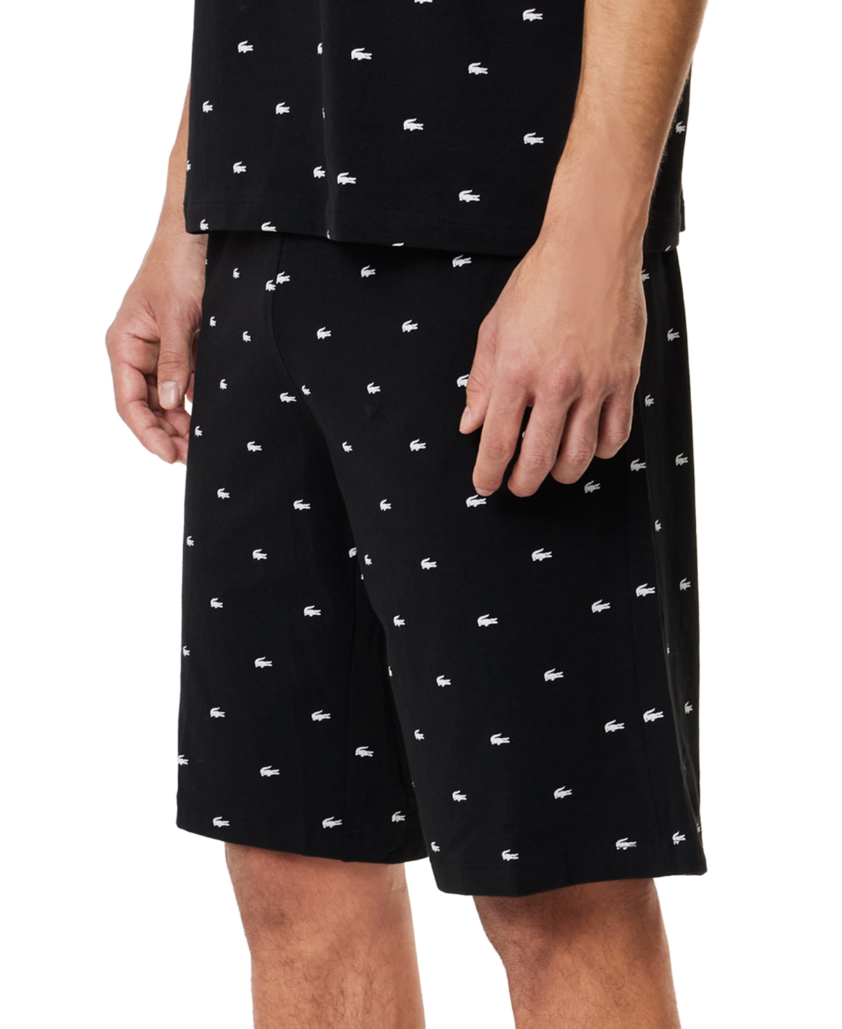 Lacoste Men's 2-Pc. T-Shirt & Shorts Pajama Set -white